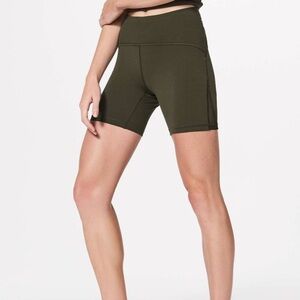 Lululemon 8 Train Times Bike Short *6" in Dark Olive Green